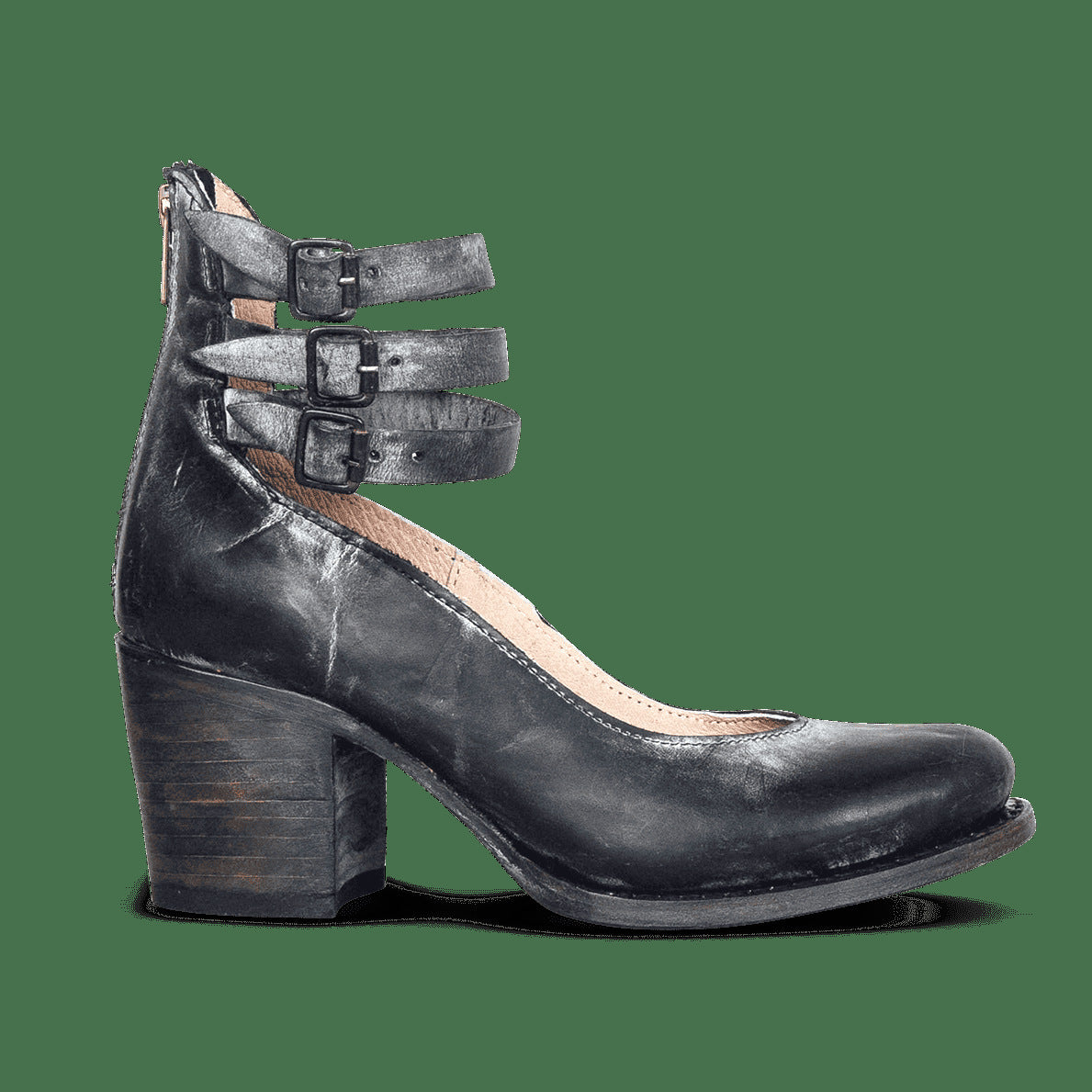 Triple-Buckle Snake Pumps