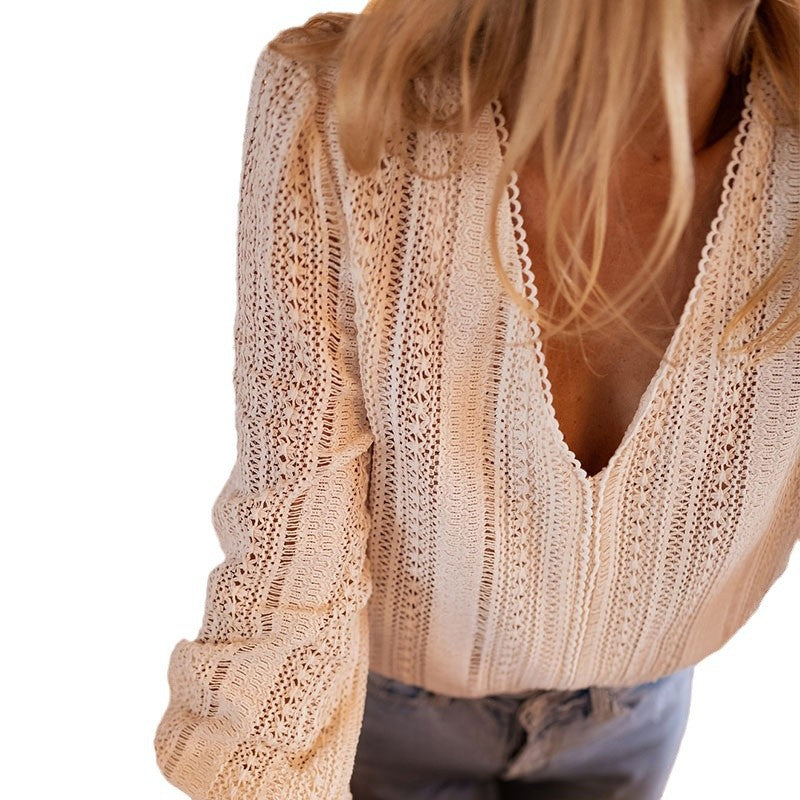 V-Neck Long Sleeve Top