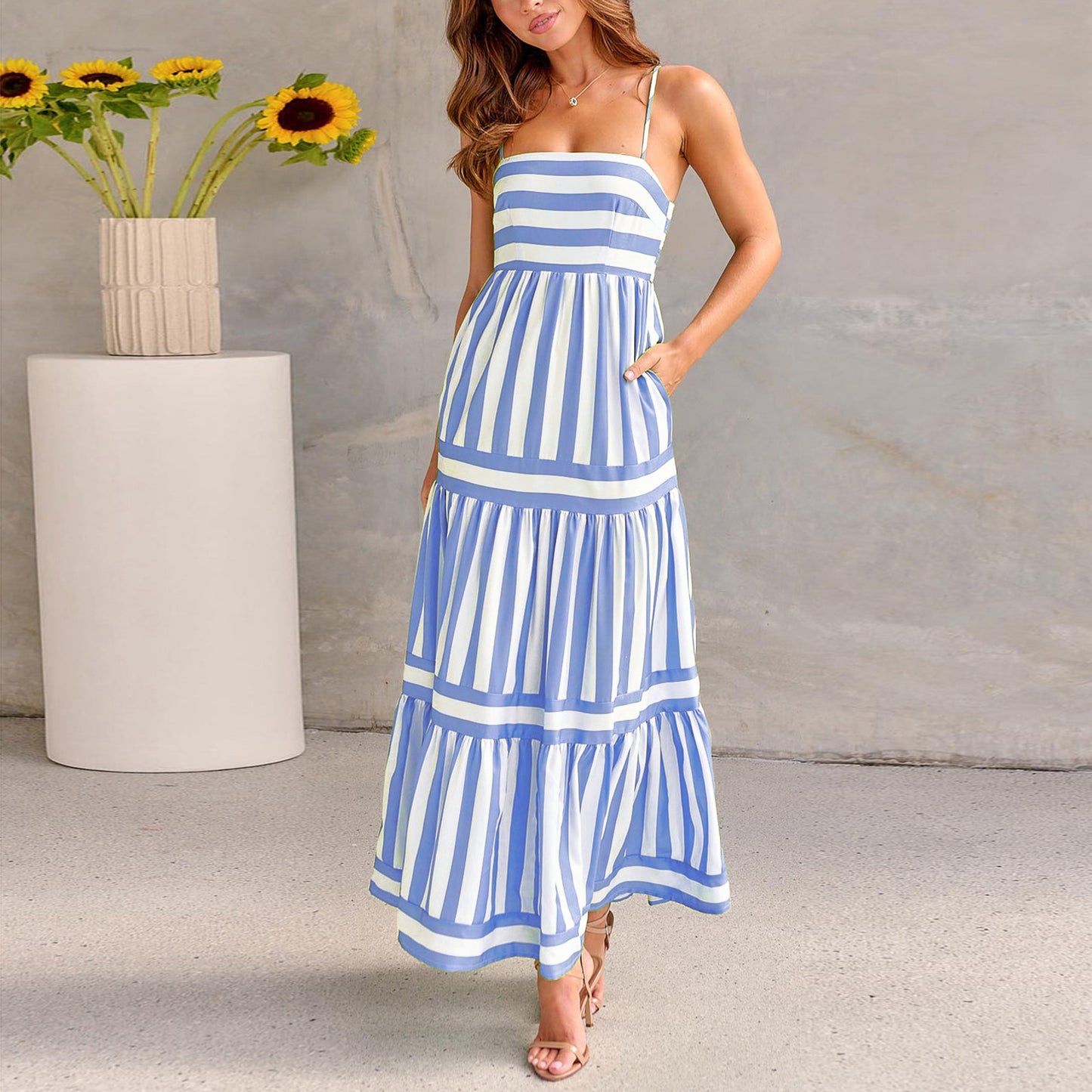 Striped Suspender Dress