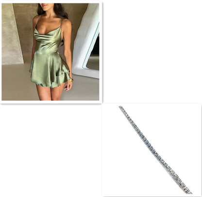 Sexy Satin Suspender Dress