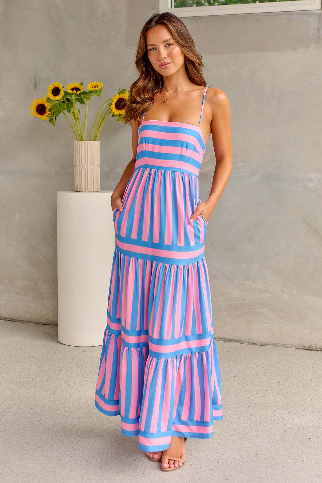 Striped Suspender Dress