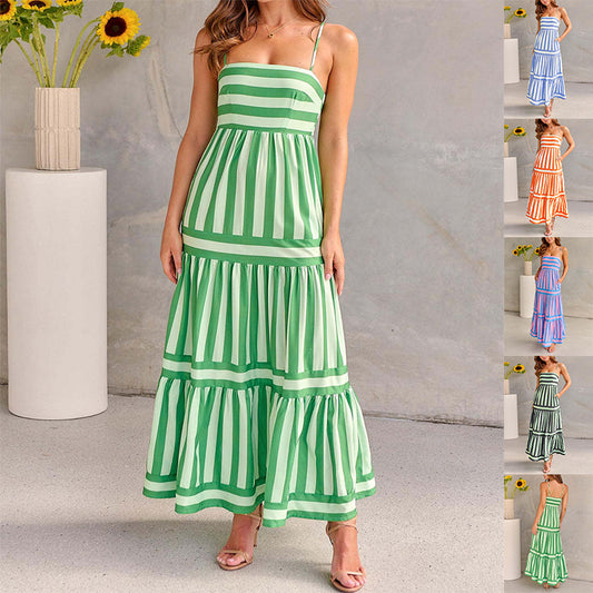 Striped Suspender Dress