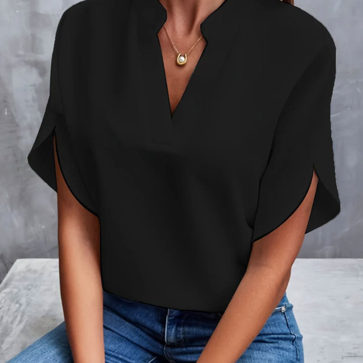 V-Neck Chiffon Blouse
