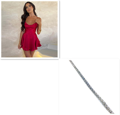 Sexy Satin Suspender Dress