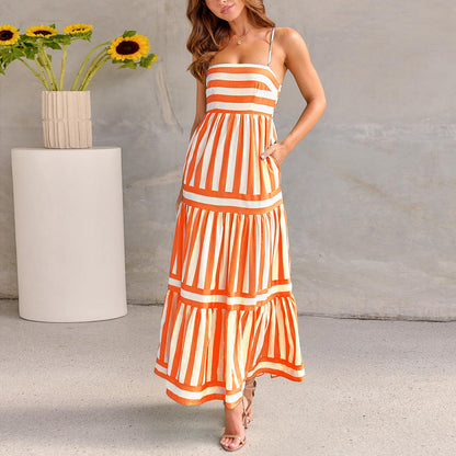 Striped Suspender Dress