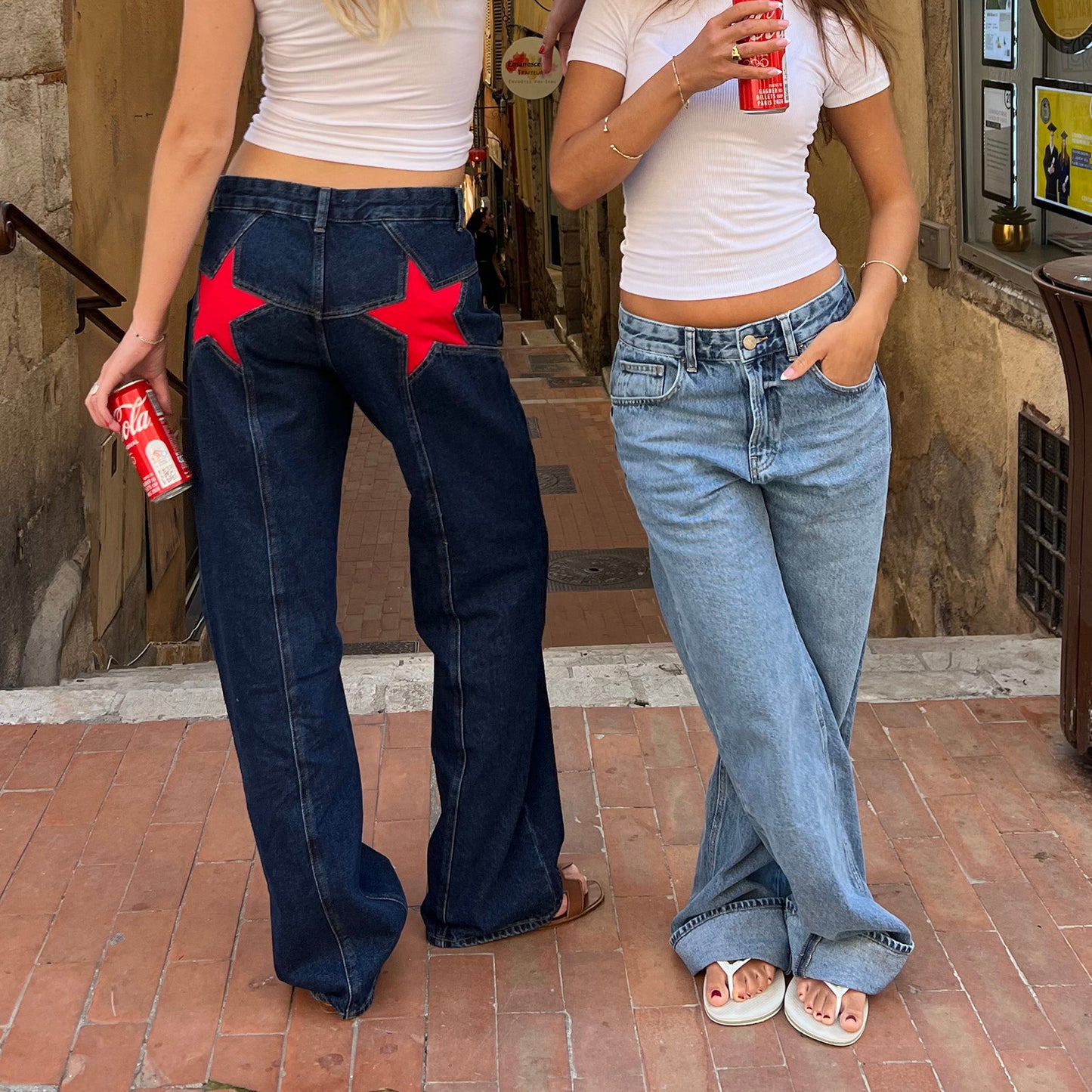Retro Star Patch Jeans