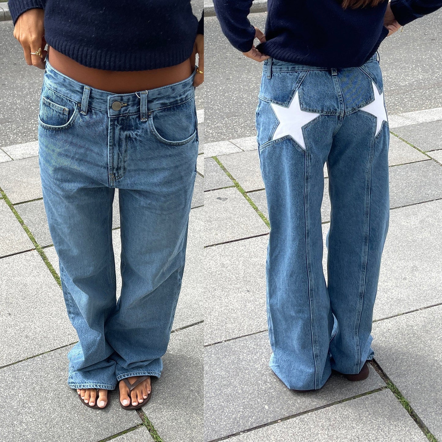 Retro Star Patch Jeans