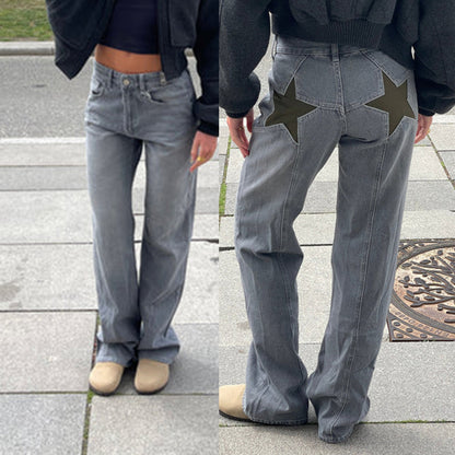 Retro Star Patch Jeans