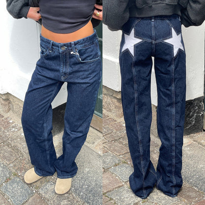 Retro Star Patch Jeans