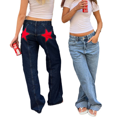 Retro Star Patch Jeans