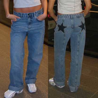 Retro Star Patch Jeans