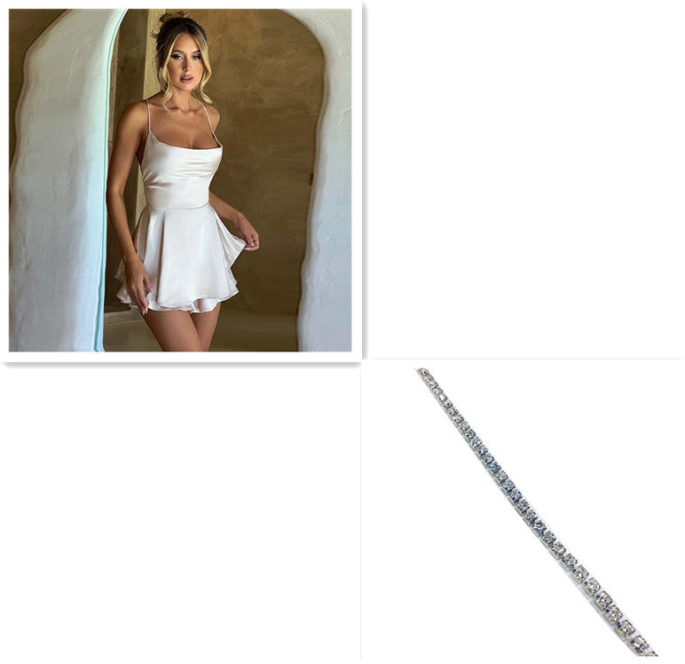 Sexy Satin Suspender Dress