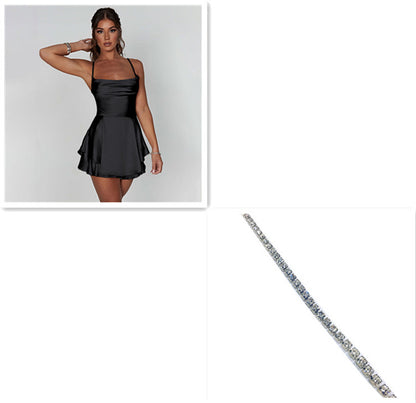 Sexy Satin Suspender Dress