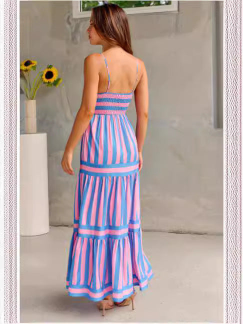 Striped Suspender Dress